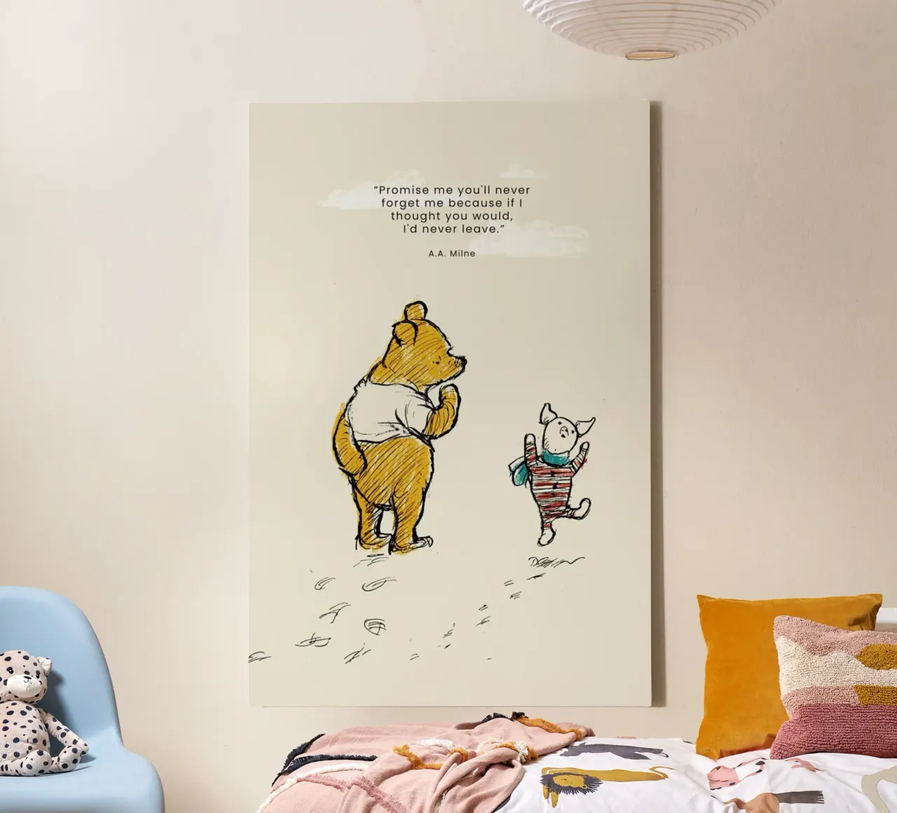 Never Forget Me canvas met Baklijst van Vintage by JUNIQE