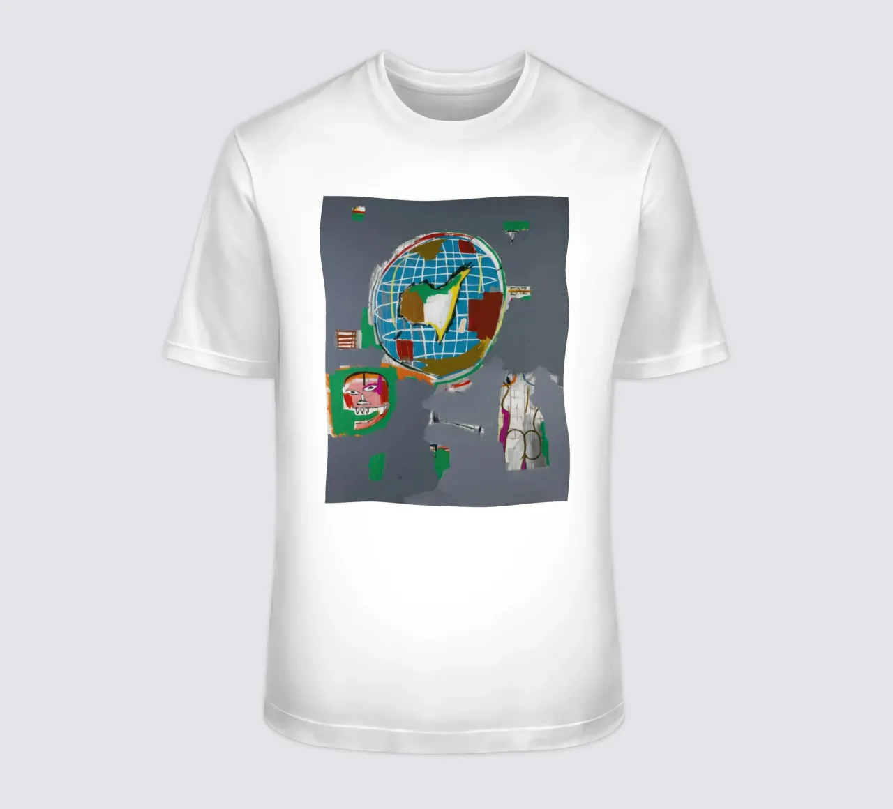 "At Large" (1984) di Basquiat - Visione globale neo-espressionista t-shirt da NorwesClub