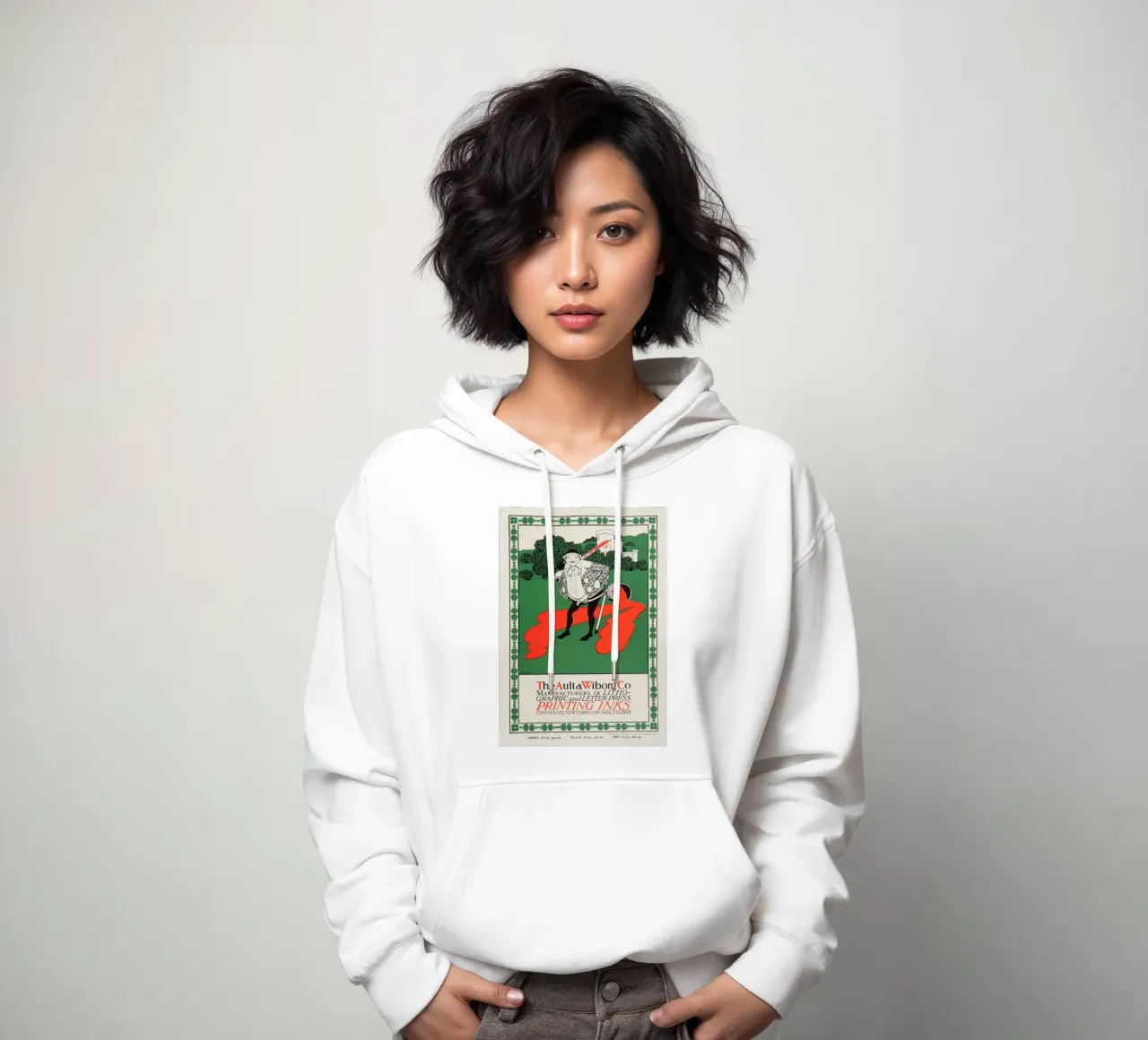 Anuncio de Ault & Wiborg - Bradley's Art Nouveau Printing Ink Design sudadera con capucha de NorwesClub