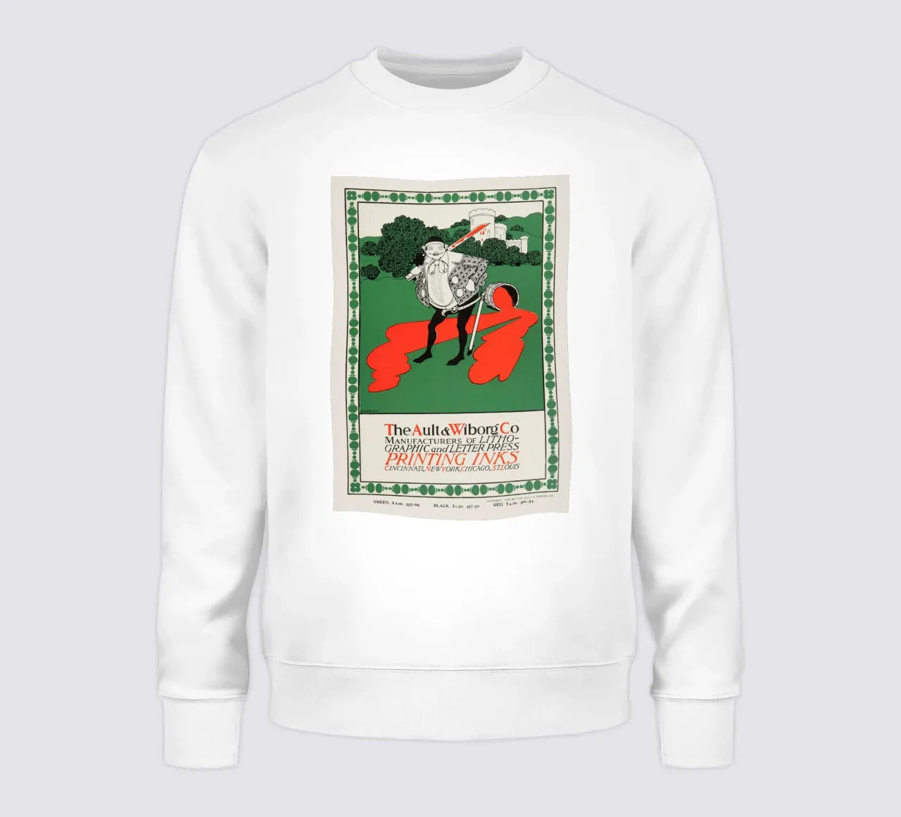 Ault & Wiborg Ad - Bradley's Art Nouveau Printing Ink Design sweatshirt by NorwesClub