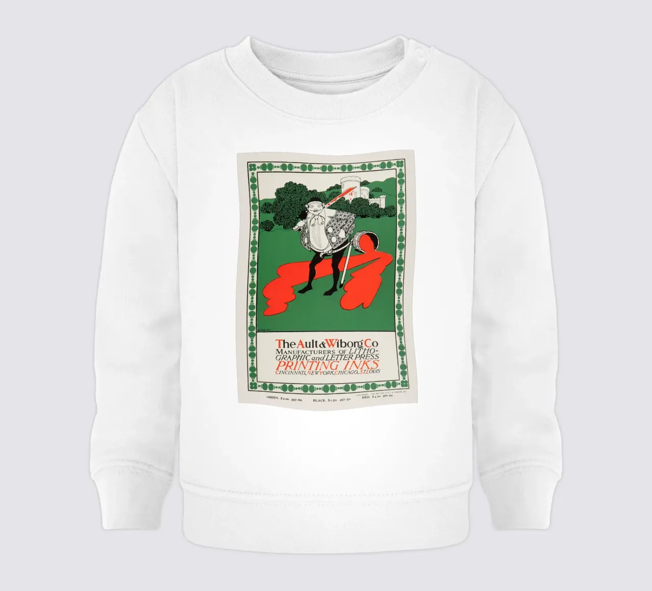 Anuncio de Ault & Wiborg - Bradley's Art Nouveau Printing Ink Design sudadera de bebé de NorwesClub