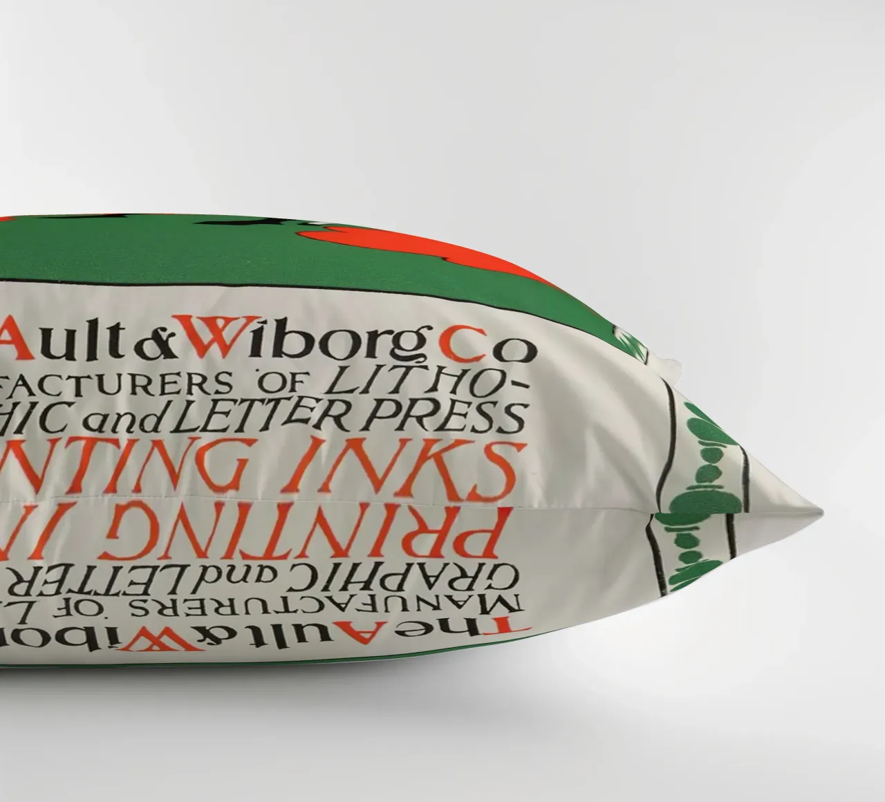 Ault & Wiborg Ad - Bradley's Art Nouveau Printing Ink Design decorative cushion by NorwesClub