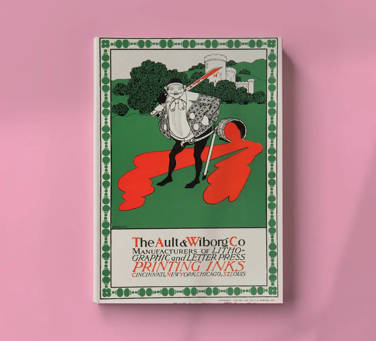 Ault & Wiborg Ad - Bradley's Art Nouveau Printing Ink Design carnet de notes de NorwesClub