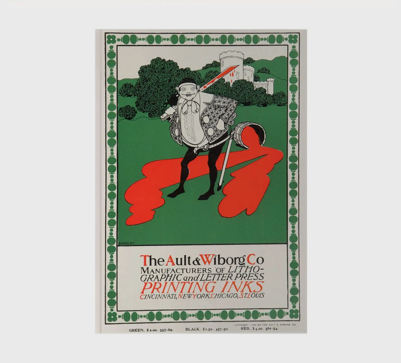 Ault & Wiborg Ad - Bradley's Art Nouveau Printing Ink Design notebook by NorwesClub