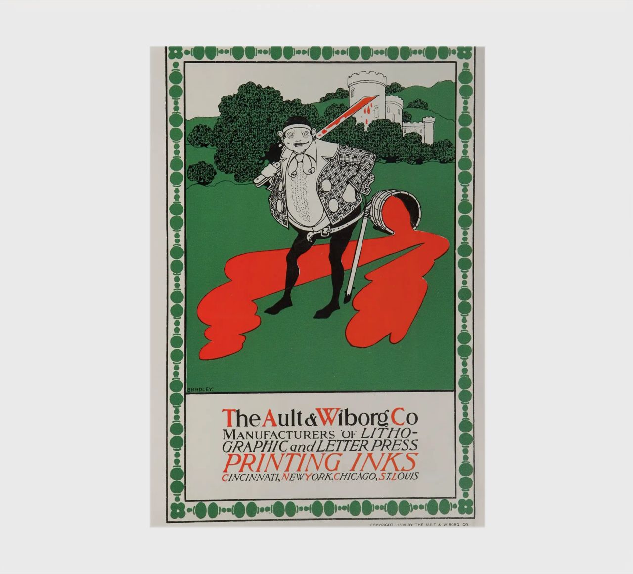 Ault & Wiborg Ad - Bradley's Art Nouveau Printing Ink Design notebook by NorwesClub