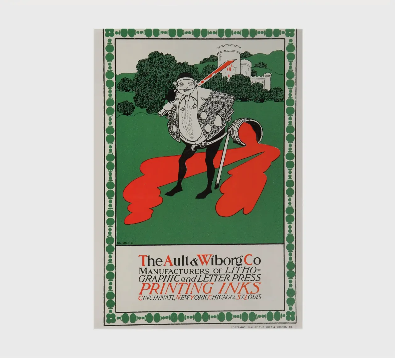 Ault & Wiborg Ad - Bradley's Art Nouveau Printing Ink Design carnet de notes de NorwesClub