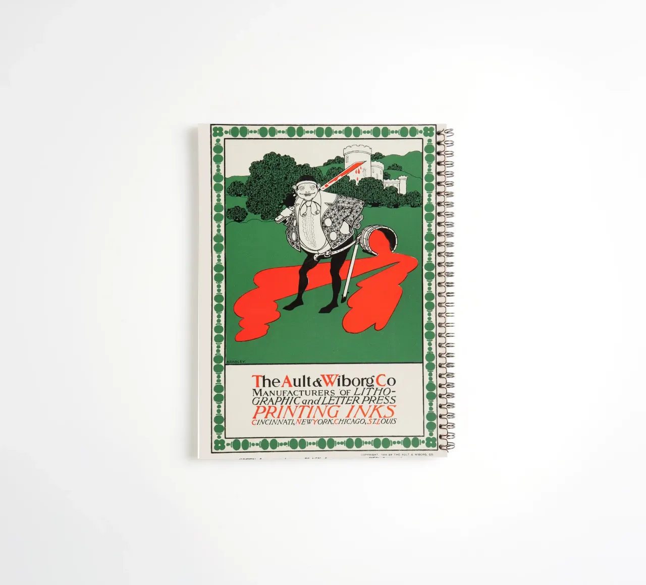 Ault & Wiborg Ad - Bradley's Art Nouveau Printing Ink Design spiral notebook by NorwesClub