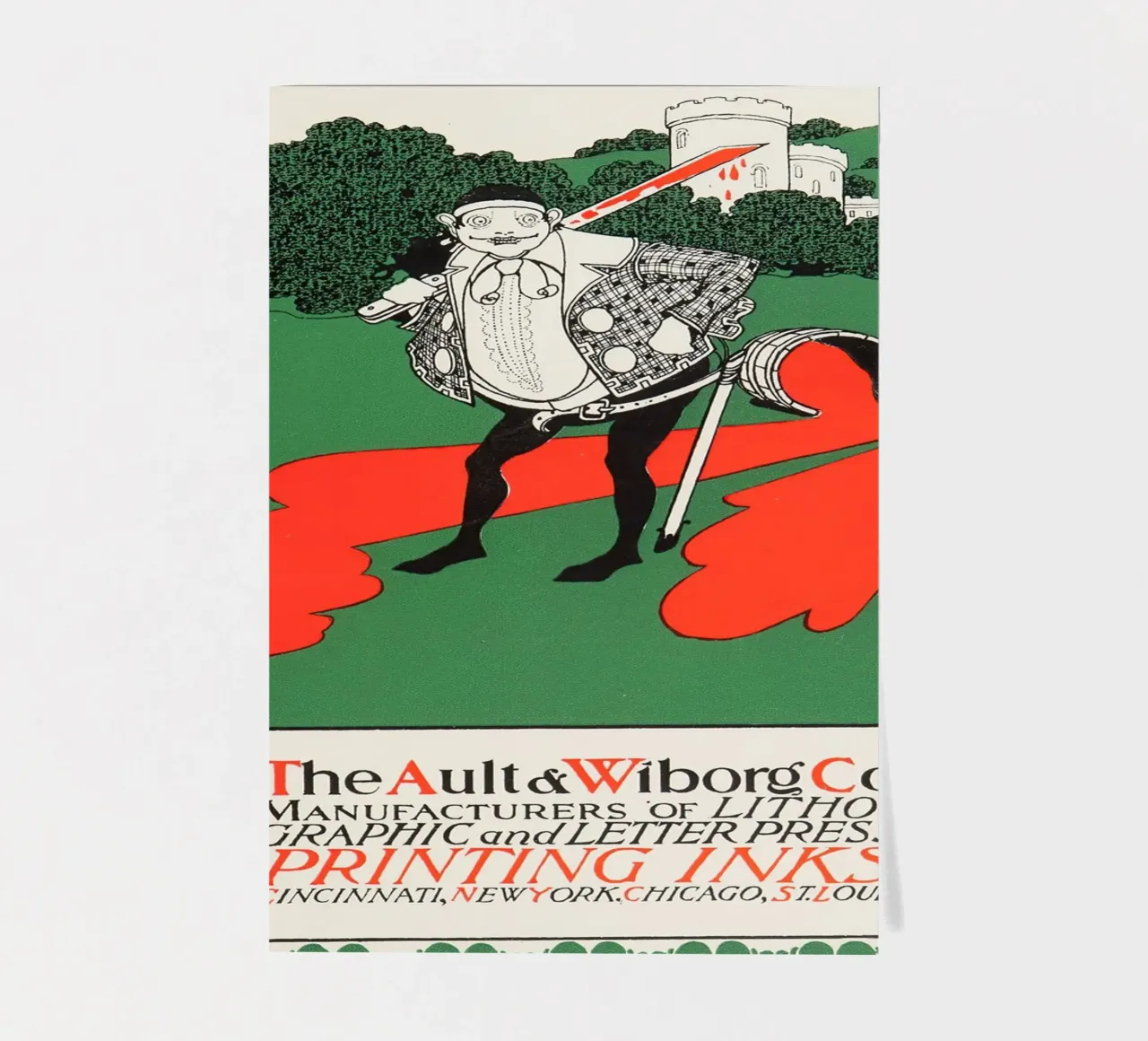 Ault & Wiborg Ad - Bradley's Art Nouveau Printing Ink Design sticker sheet by NorwesClub