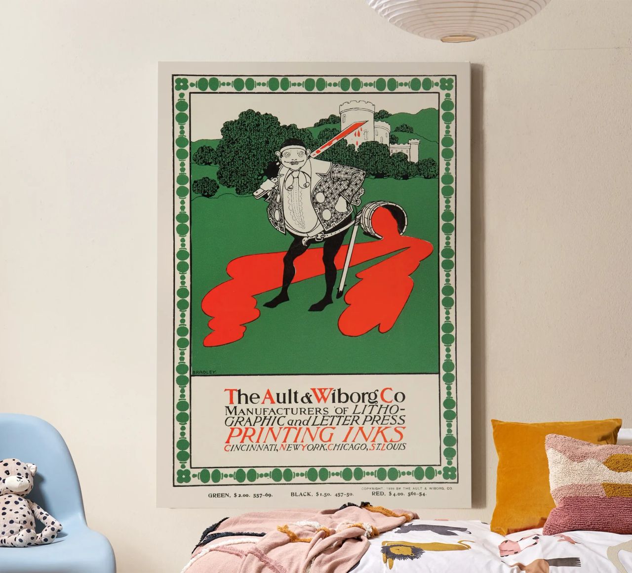 Ault & Wiborg Ad - Bradley's Art Nouveau Printing Ink Design canvas by NorwesClub