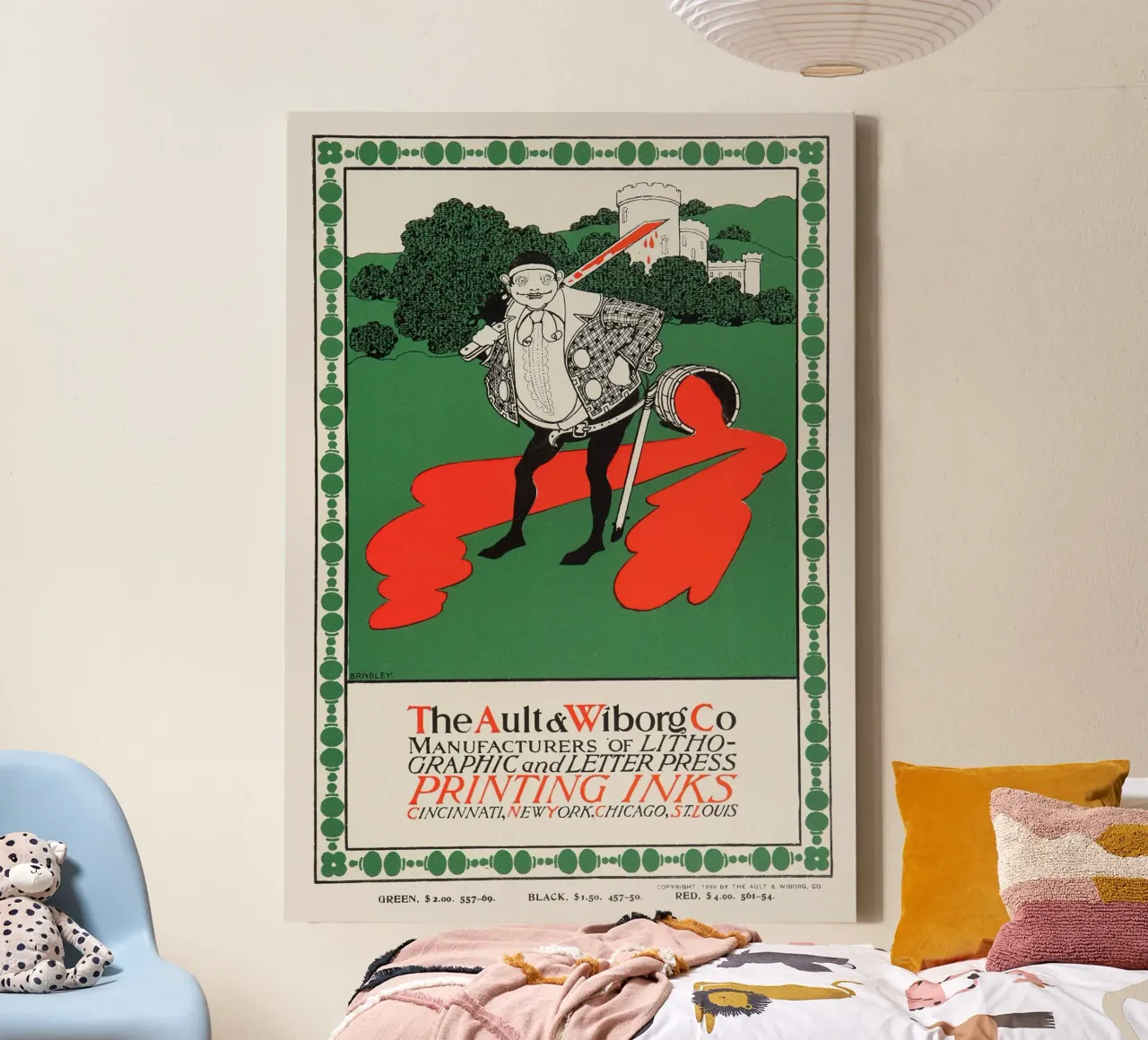 Ault & Wiborg-Anzeige - Bradleys Jugendstil-Druckfarbenentwurf Leinwand von NorwesClub