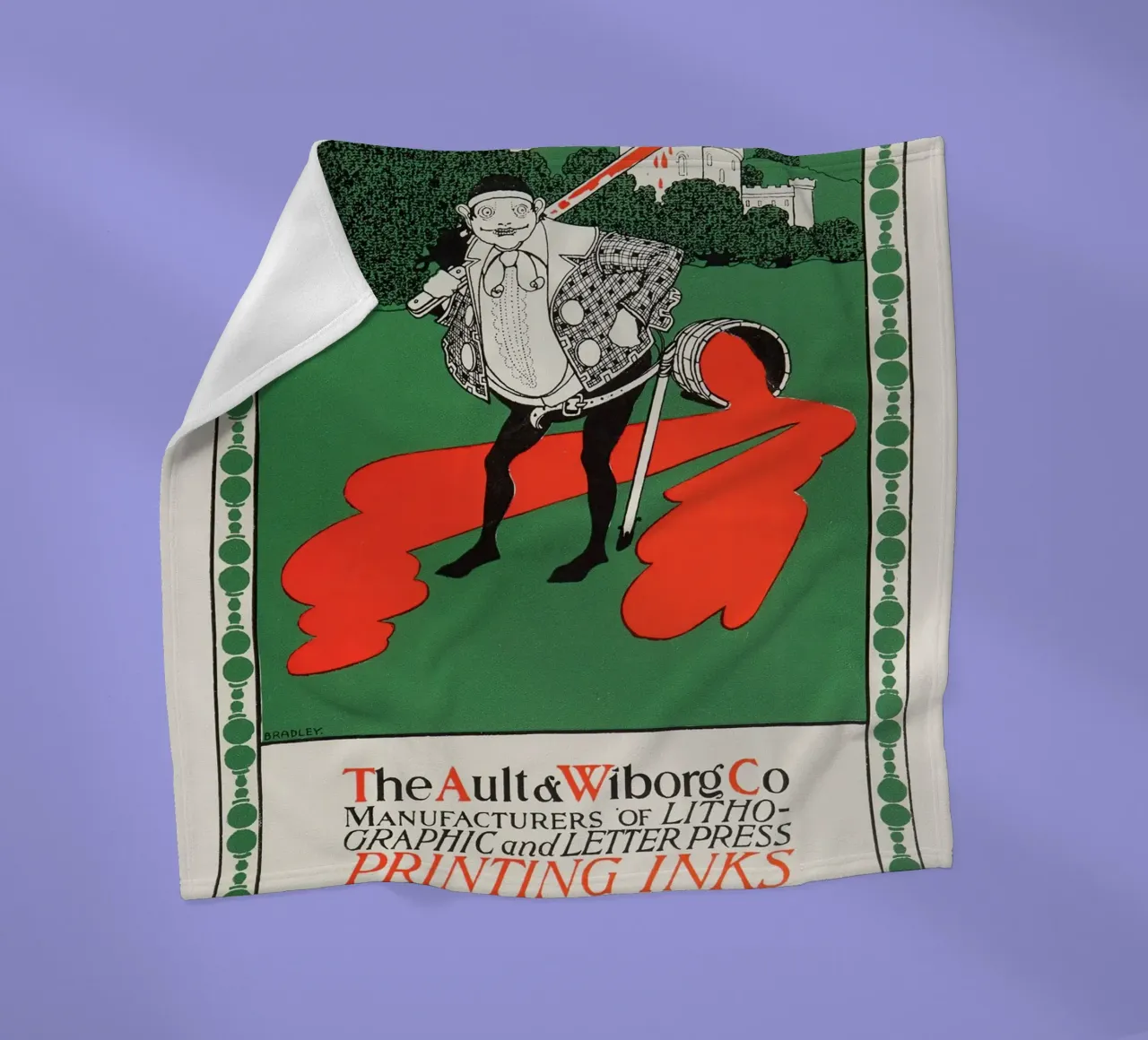 Ault & Wiborg Ad - Bradley's Art Nouveau Printing Ink Design fleece blanket by NorwesClub