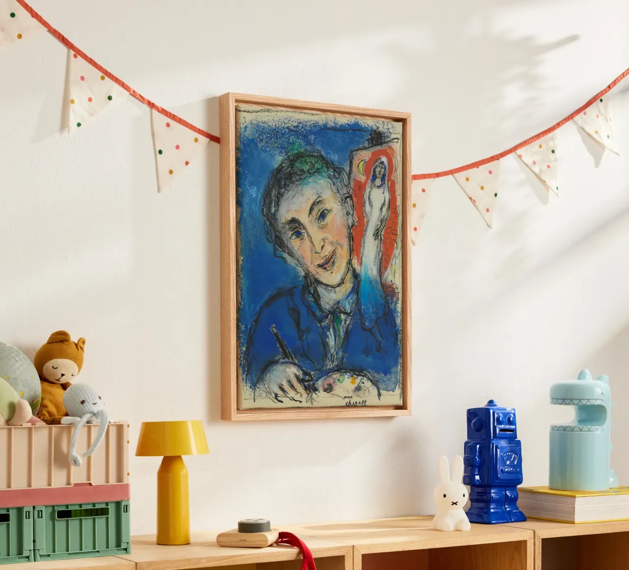 Chagall's Self-Portrait - Surrealist Painter & Dreamlike Mus canvas with Floater frame by NorwesClub
