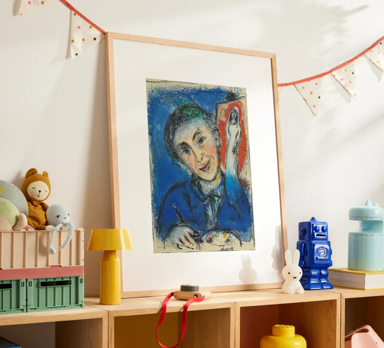 L'autoritratto di Chagall - pittore surrealista e musicista onirico poster con telaio in alluminio da NorwesClub