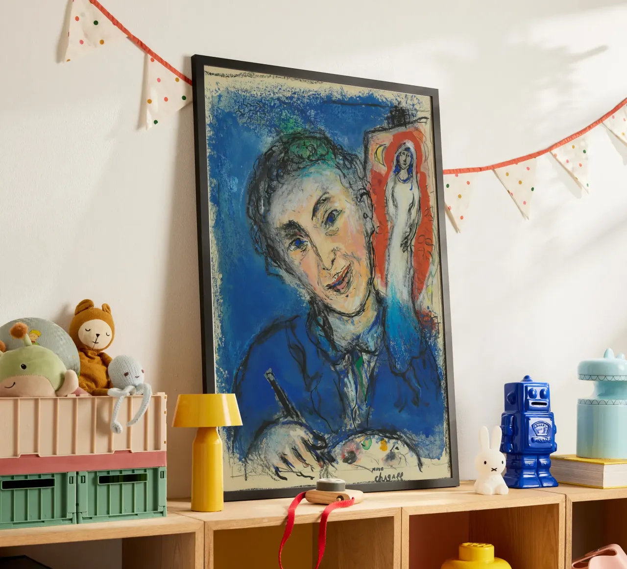 L'autoritratto di Chagall - pittore surrealista e musicista onirico poster con telaio in alluminio da NorwesClub