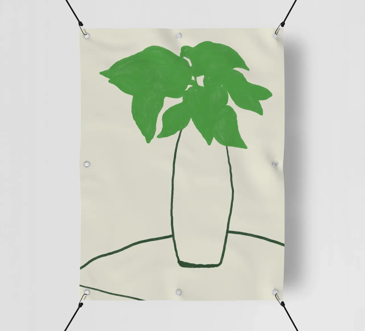 Foglie verdi sul tavolo telo in pvc da Little Dean