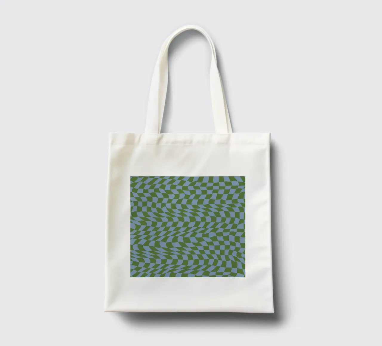 Motivo ondulato verde blu borsa in juta da Little Dean