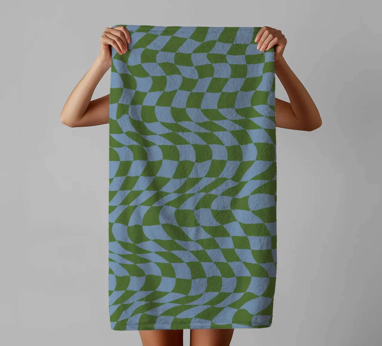 Motif ondulé vert bleu serviette de bain de Little Dean