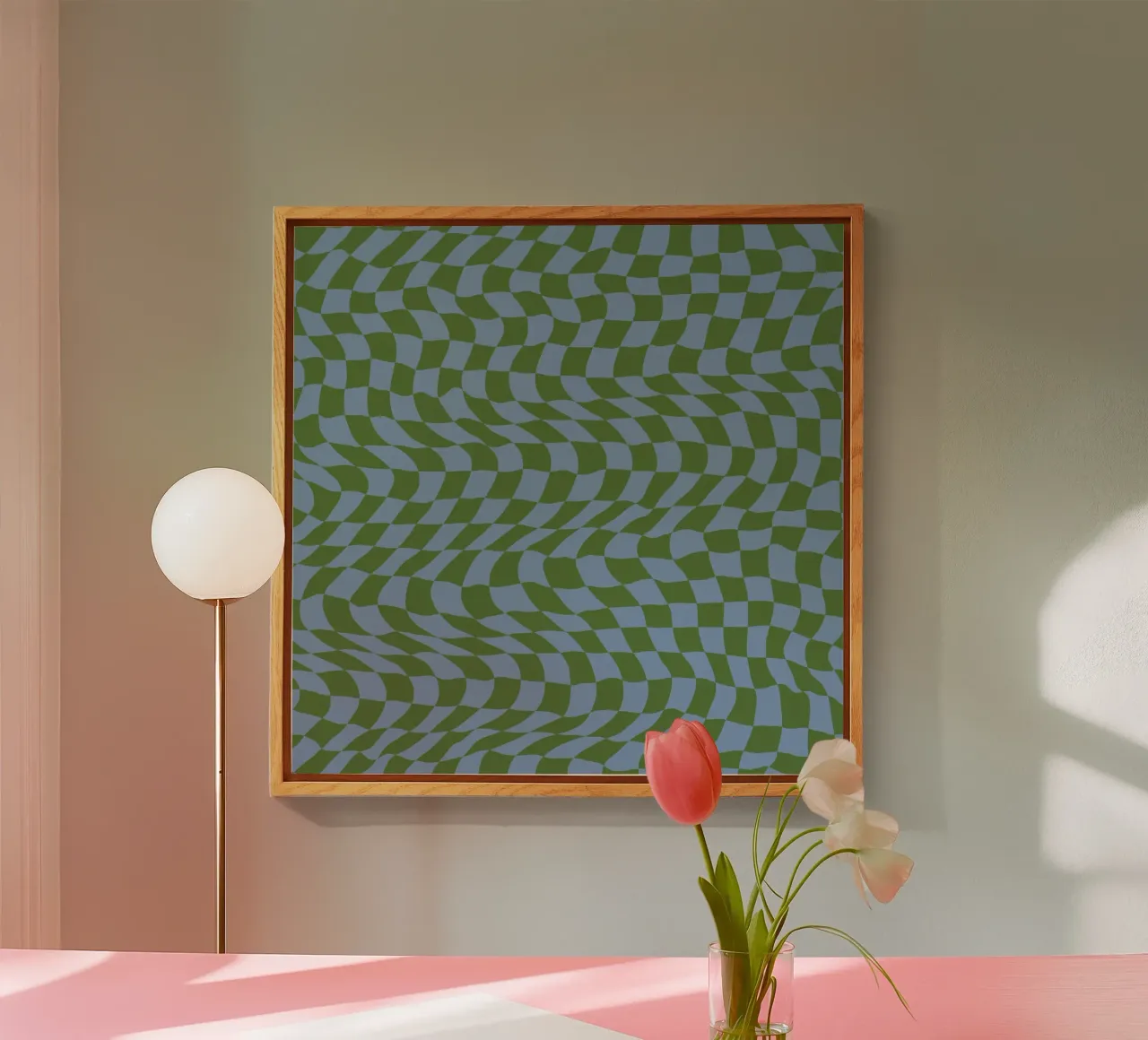 Wavy pattern green blue acrylic glass by Little Dean