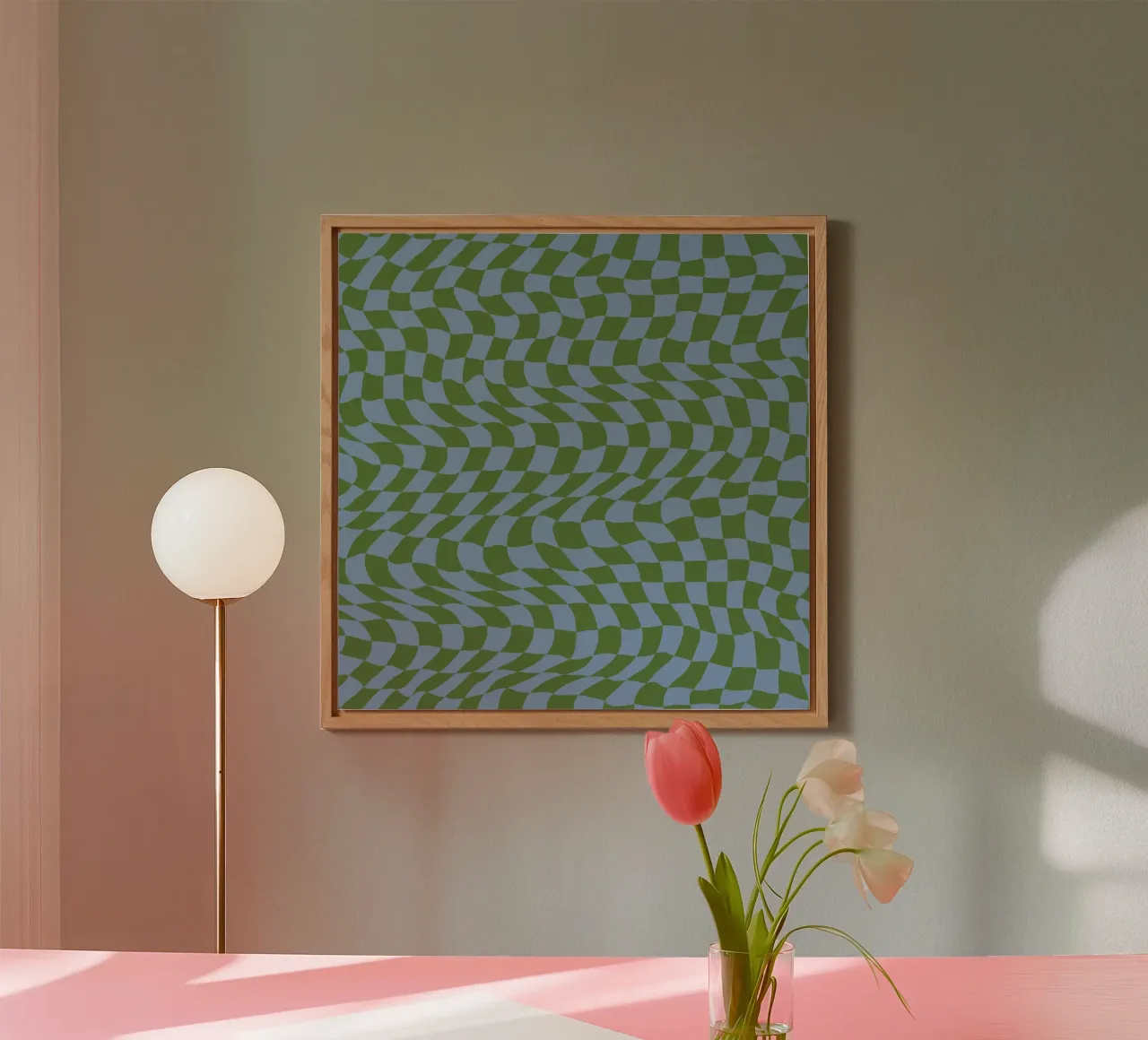 Wavy pattern green blue alu-dibond by Little Dean
