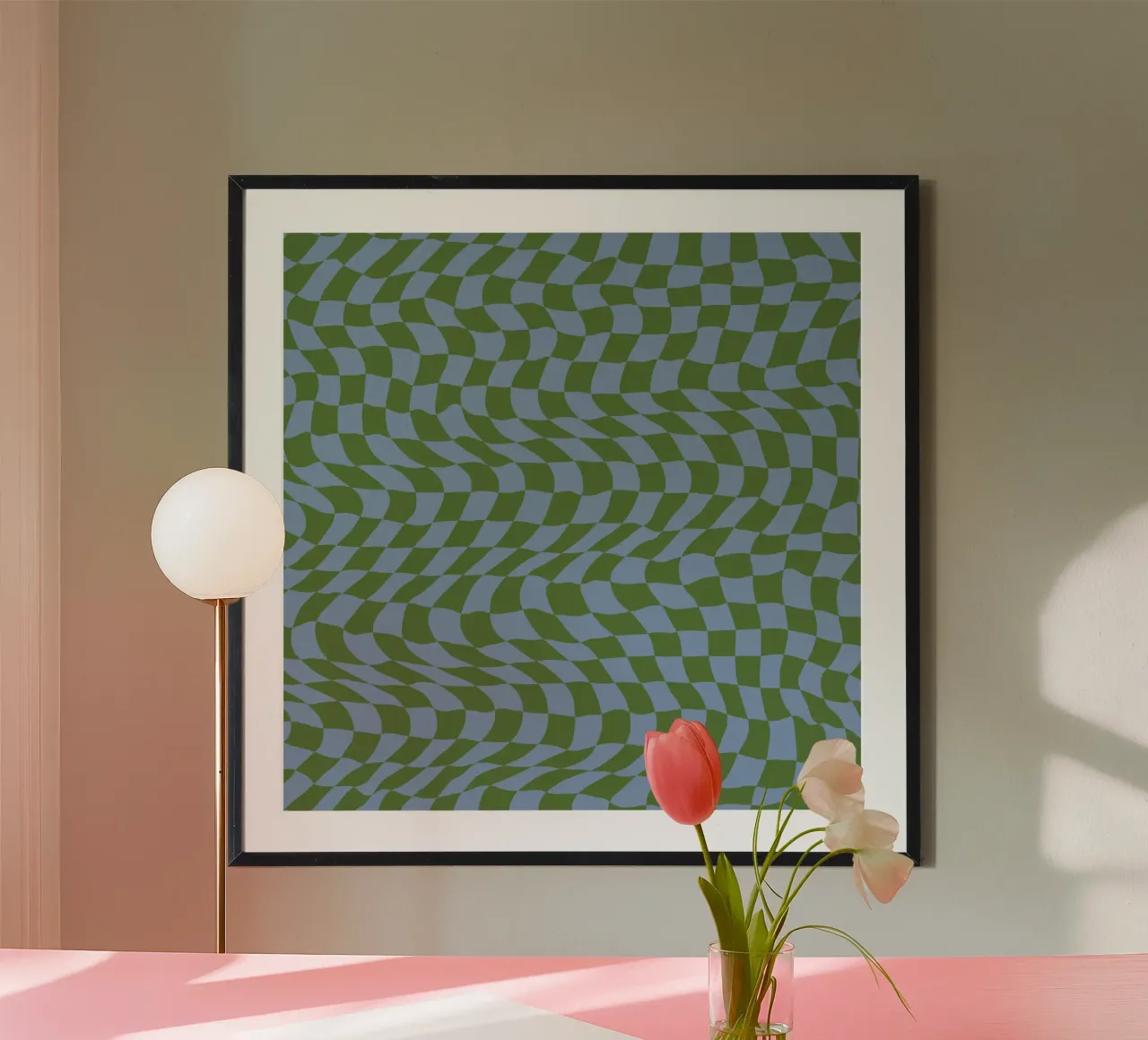 Motif ondulé vert bleu hahnemühle de Little Dean