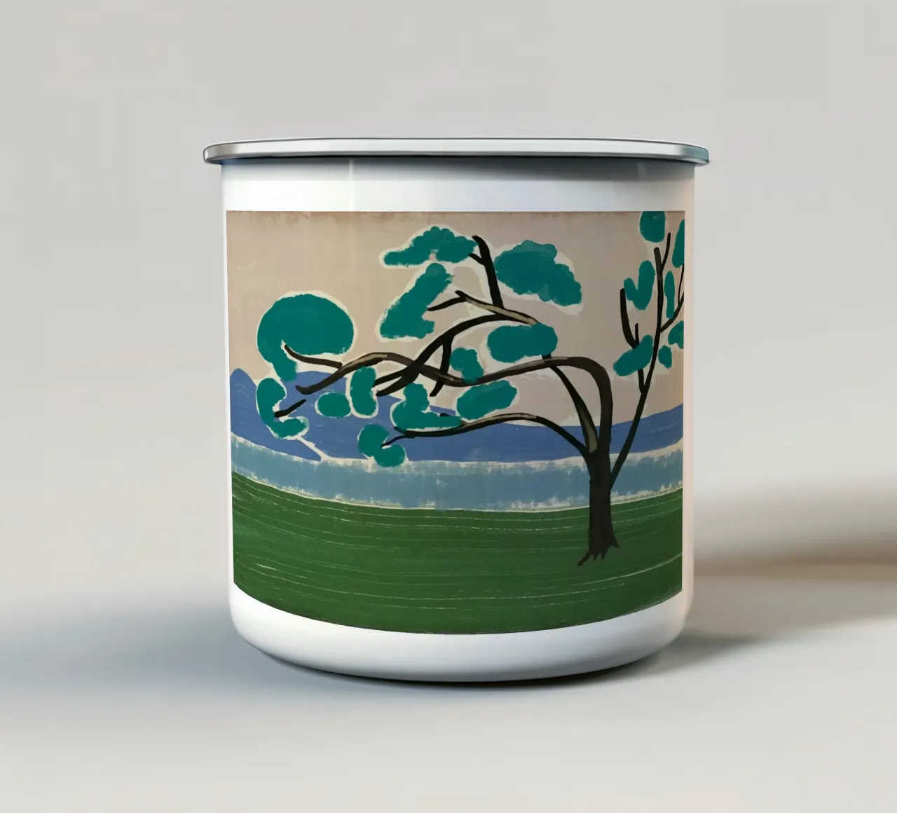 Árbol de lluvia taza de esmalte de Little Dean