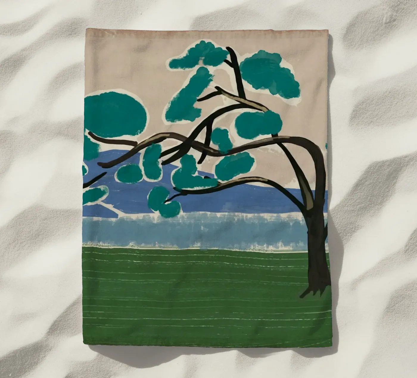 Rain tree beach towel by Little Dean