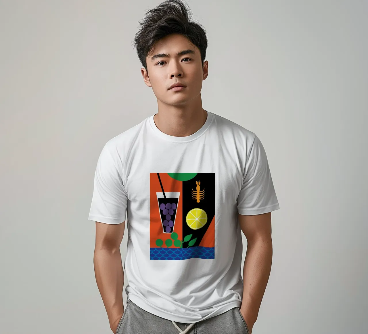 Bicchiere con gamberetti al limone t-shirt da LOOK DIFFERENT
