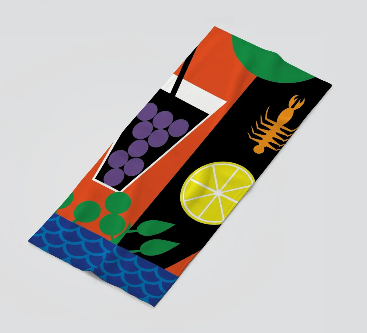 Bicchiere con gamberetti al limone telo mare da LOOK DIFFERENT