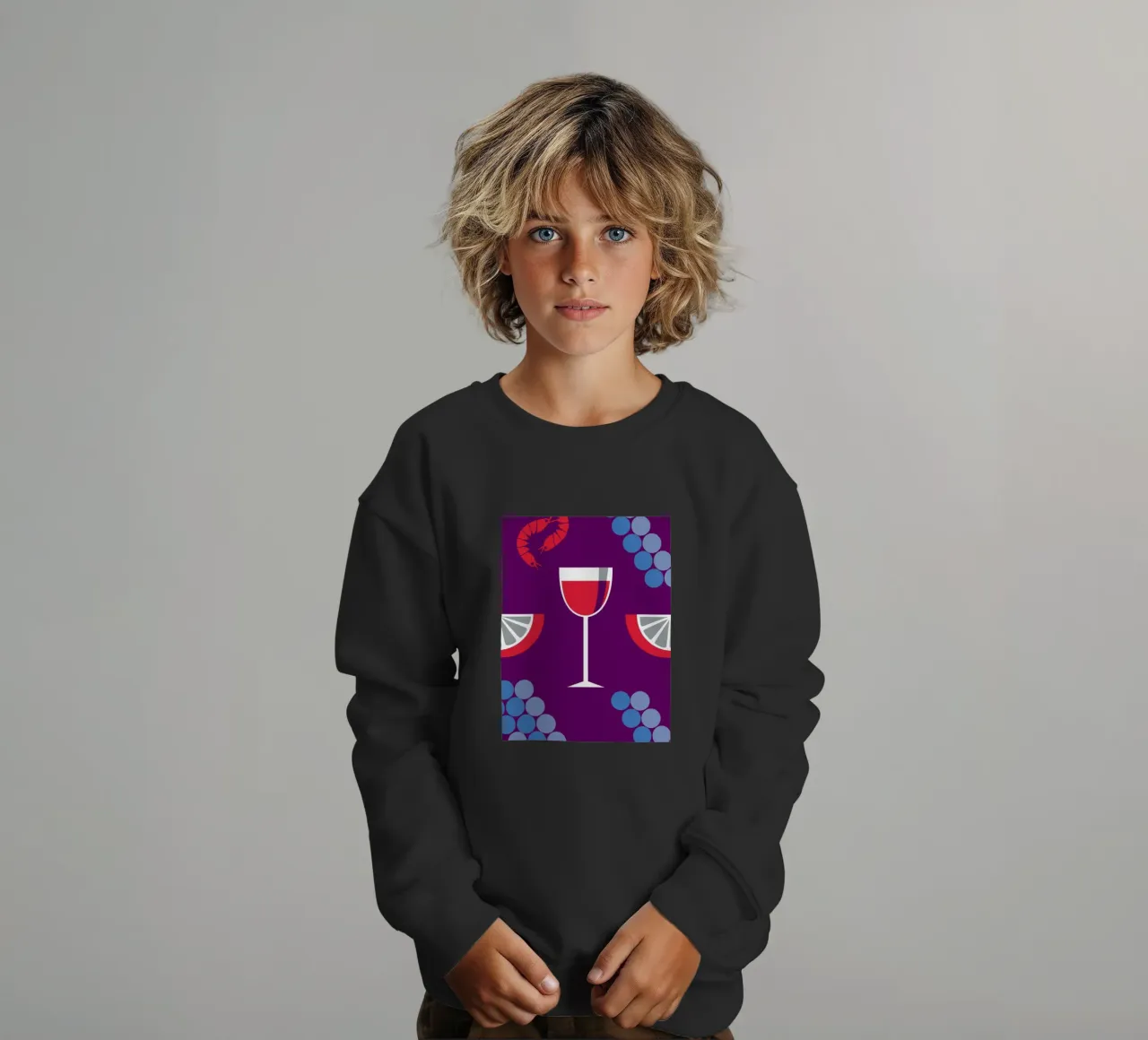 Succo d'uva e limone felpa bambino da LOOK DIFFERENT