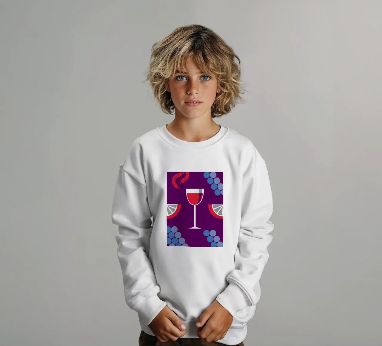 Zitrone Traubensaft Kinder Sweatshirt von LOOK DIFFERENT