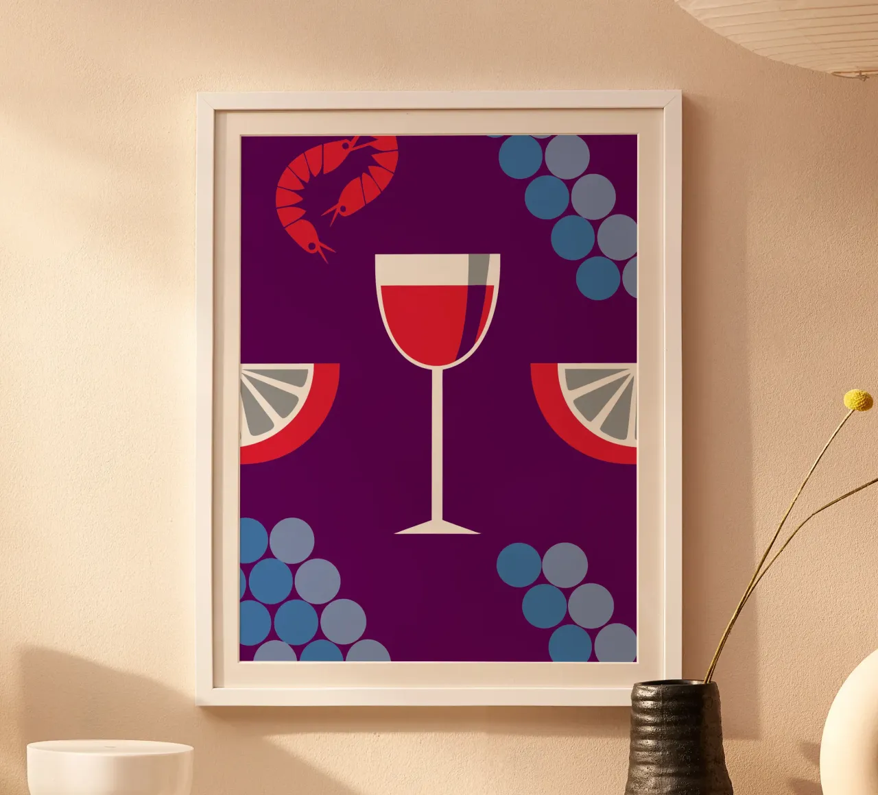 Succo d'uva e limone poster con telaio in legno da LOOK DIFFERENT