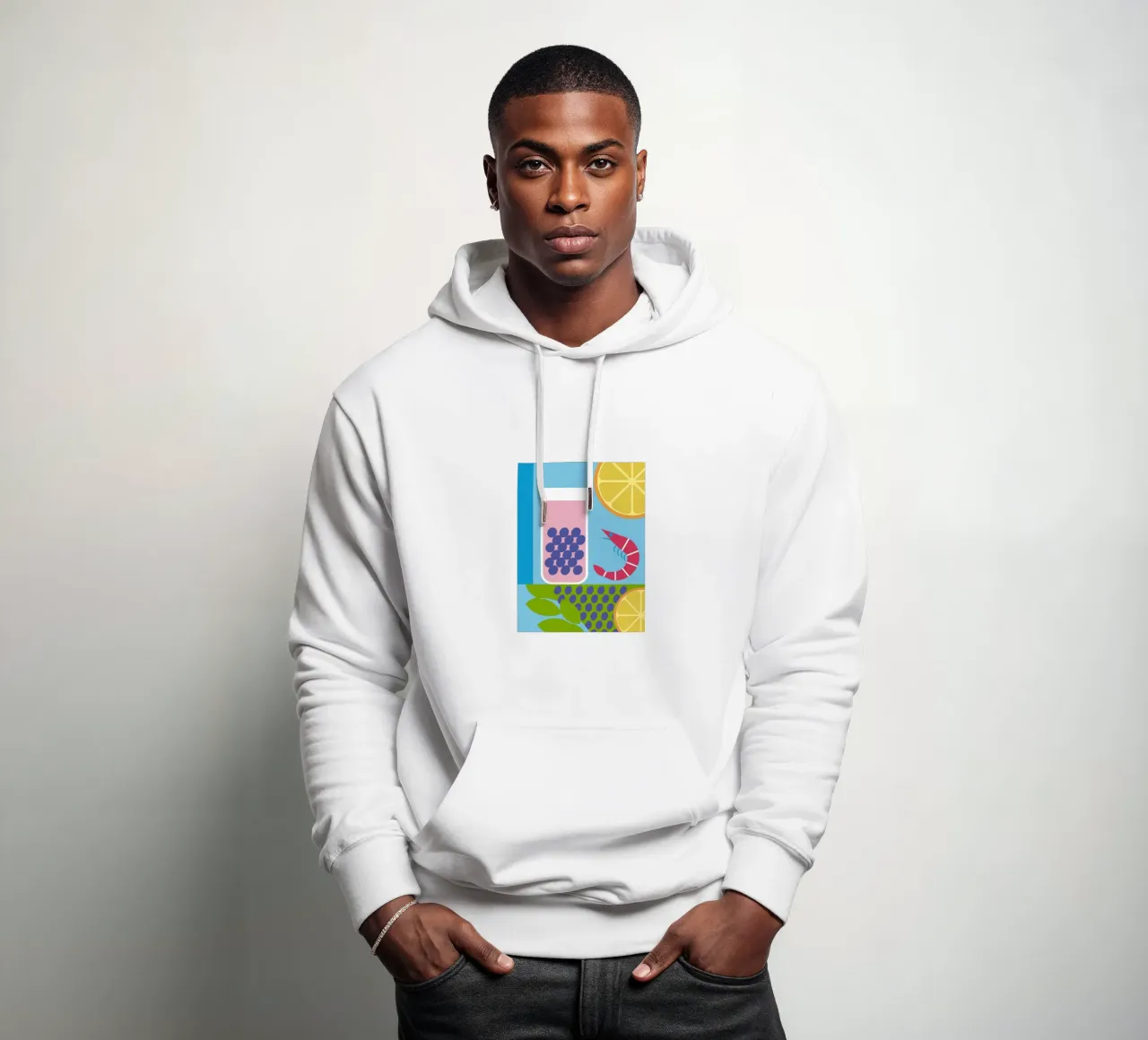 Gamberi al limone Uva felpa con cappuccio da LOOK DIFFERENT