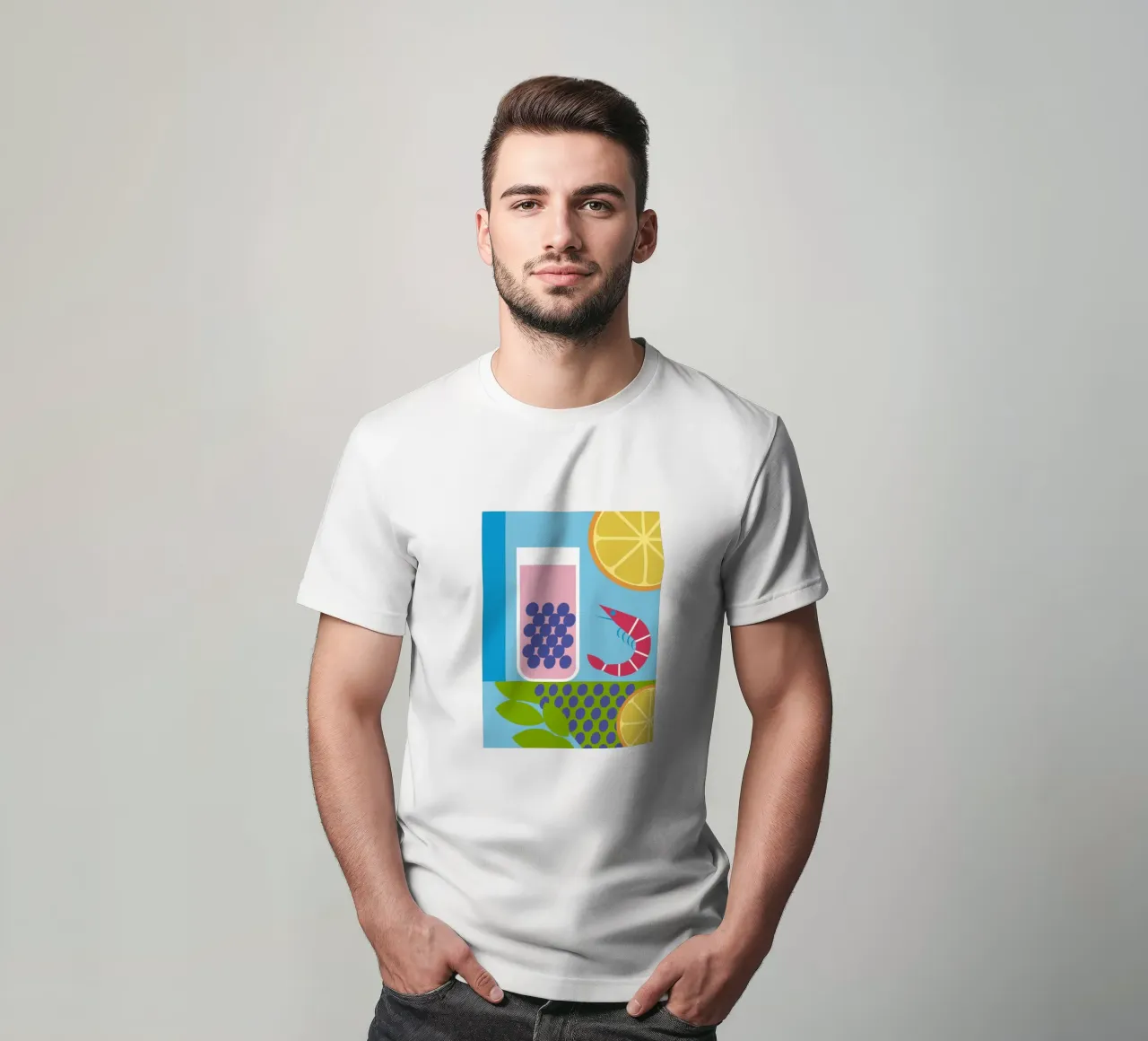 Gamberi al limone Uva t-shirt da LOOK DIFFERENT