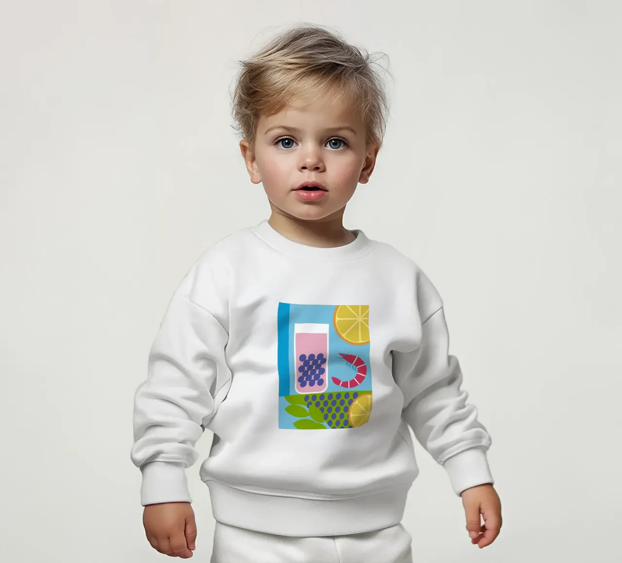 Citroen Garnaal Druif baby sweatshirt van LOOK DIFFERENT