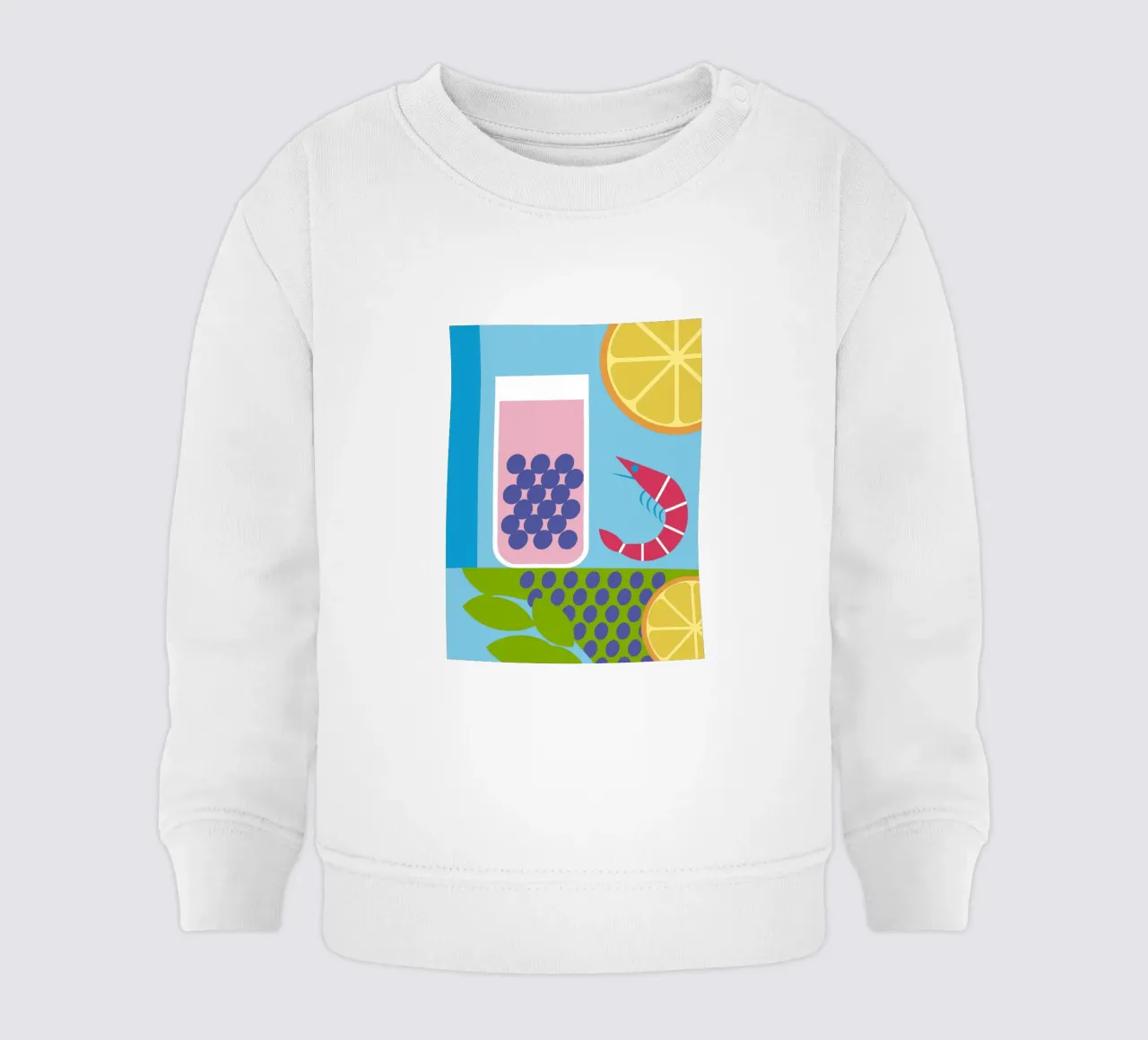 Citroen Garnaal Druif baby sweatshirt van LOOK DIFFERENT