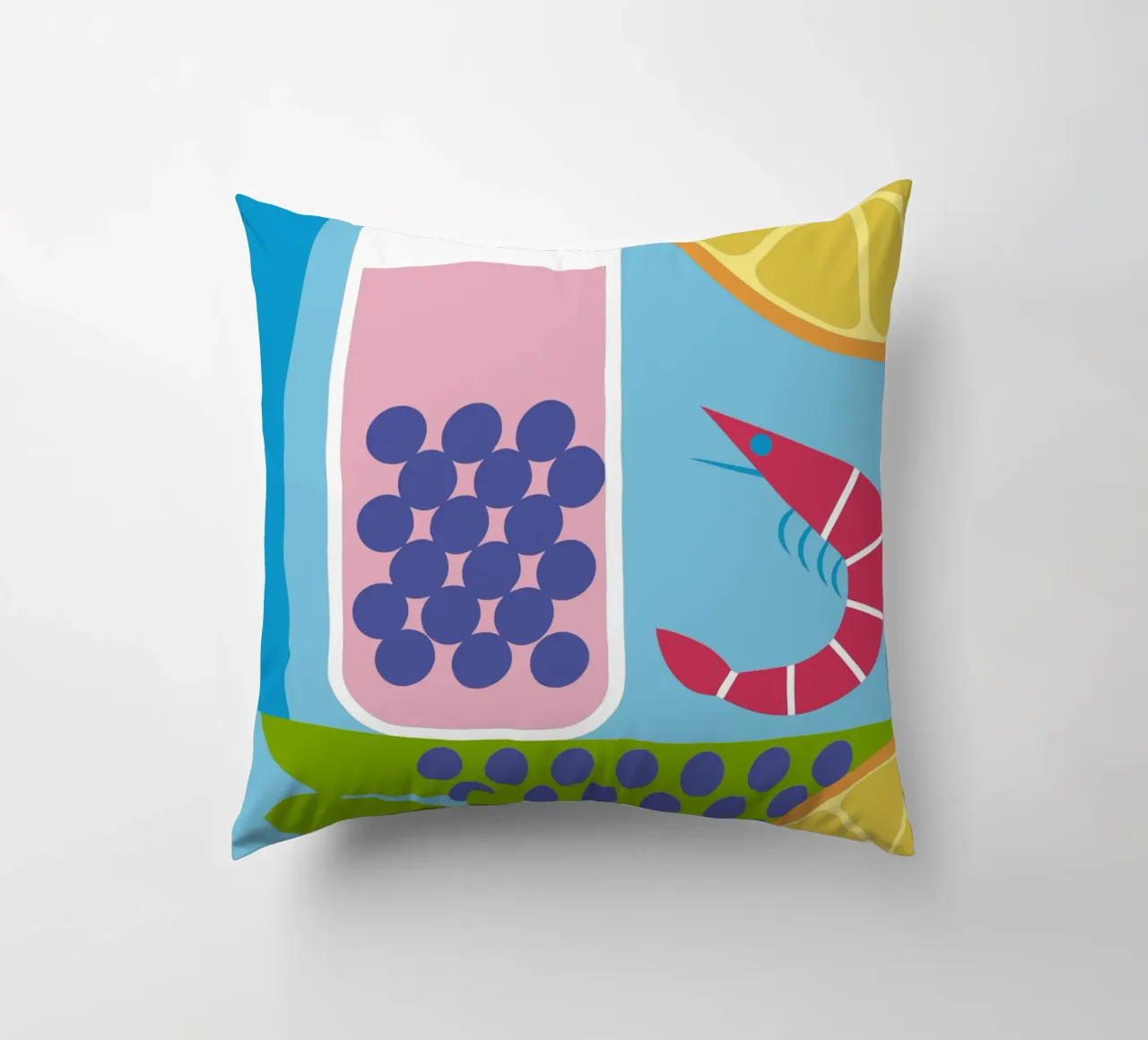 Gamberi al limone Uva cuscino da LOOK DIFFERENT