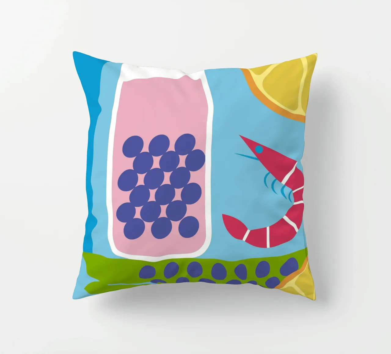 Gamberi al limone Uva cuscino da LOOK DIFFERENT