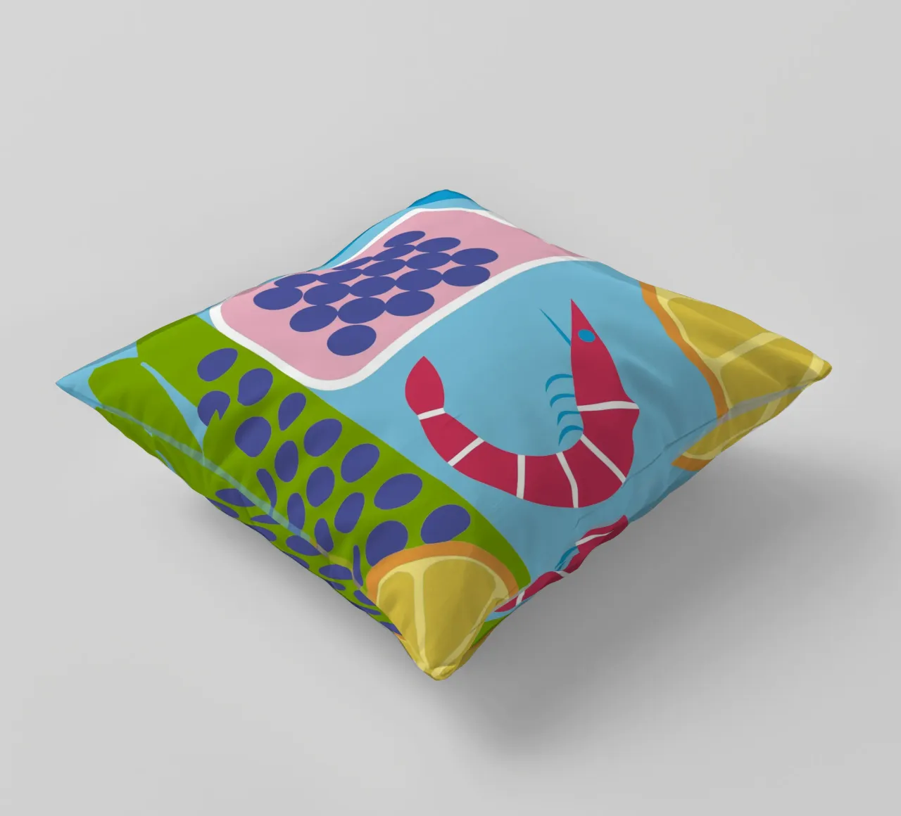 Gamberi al limone Uva cuscino da LOOK DIFFERENT