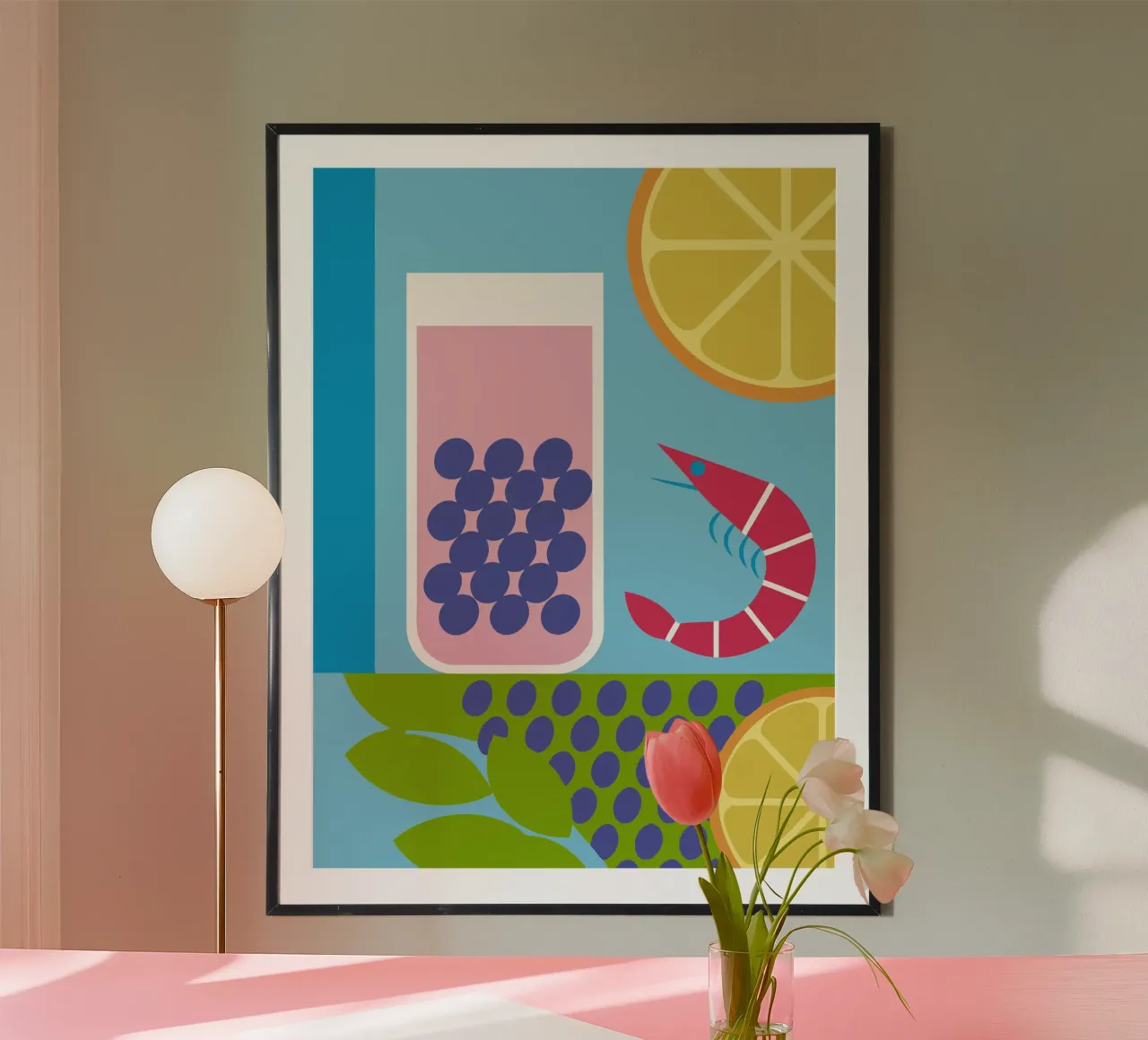 Gamberi al limone Uva carta hahnemühle da LOOK DIFFERENT