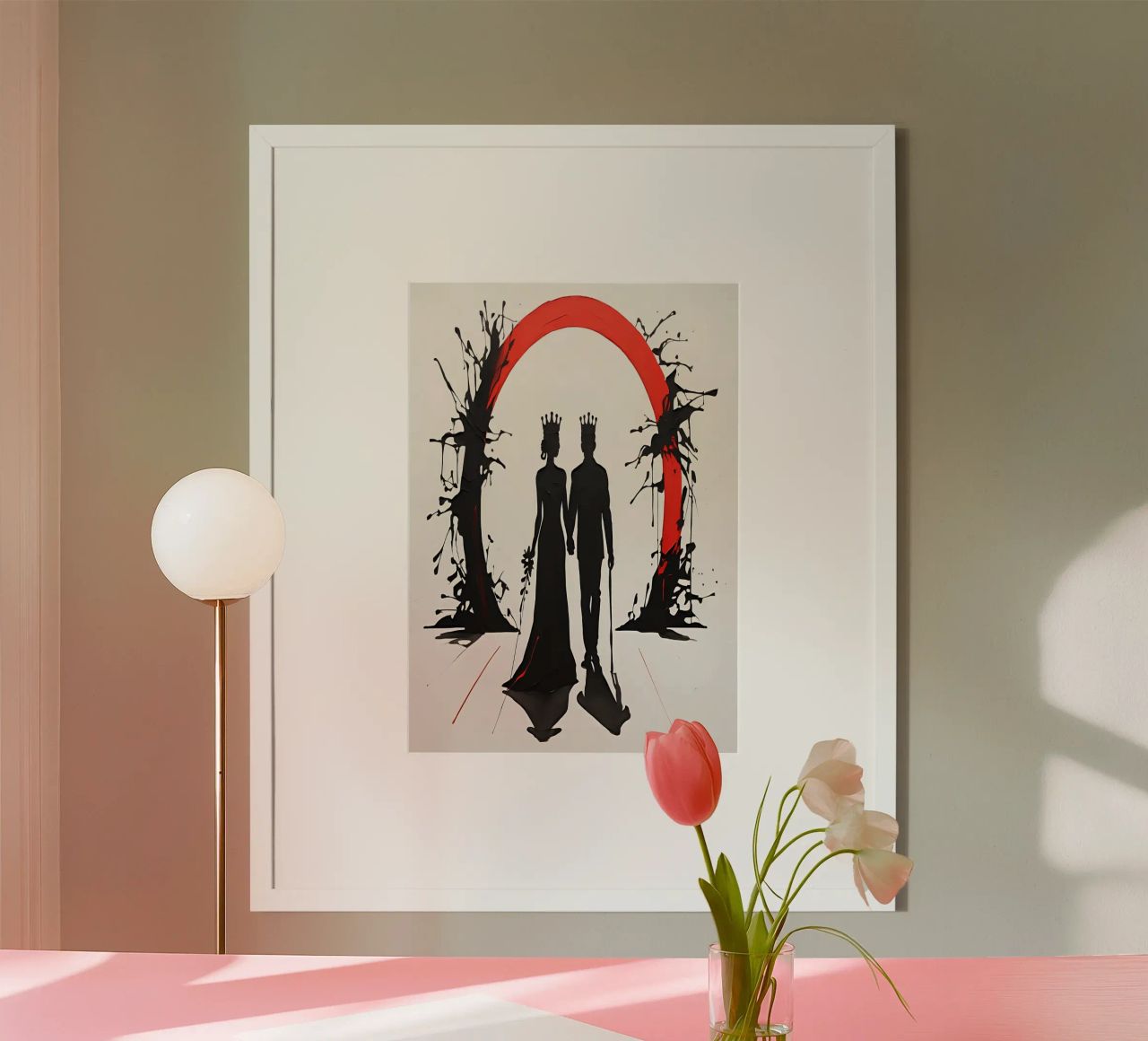 Minimalist King And Queen Abstract Royal Couple Silhouette poster by Cold Wild