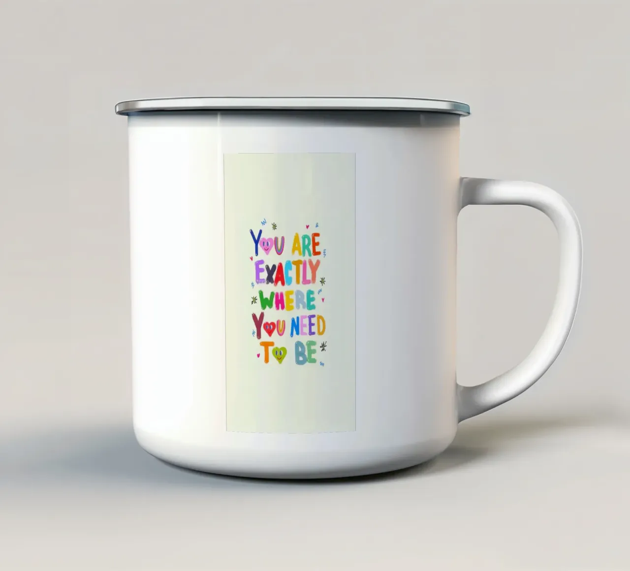 siete esattamente dove dovete essere tazza in smalto da Andara shop