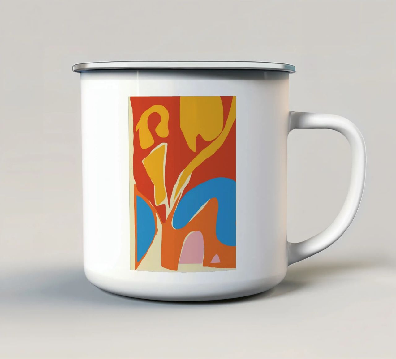 Forme astratte dinamiche tazza in smalto da Little Dean