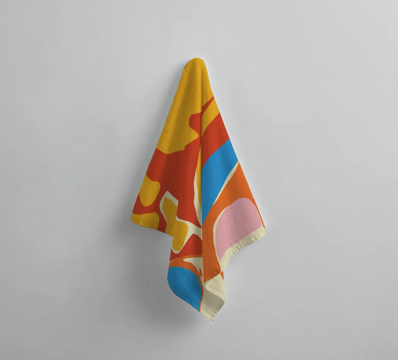 Dynamic abstract shapes towel by Little Dean