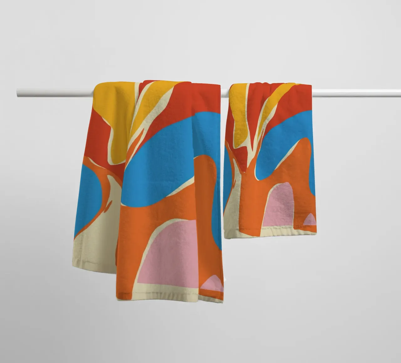 Dynamic abstract shapes towel by Little Dean