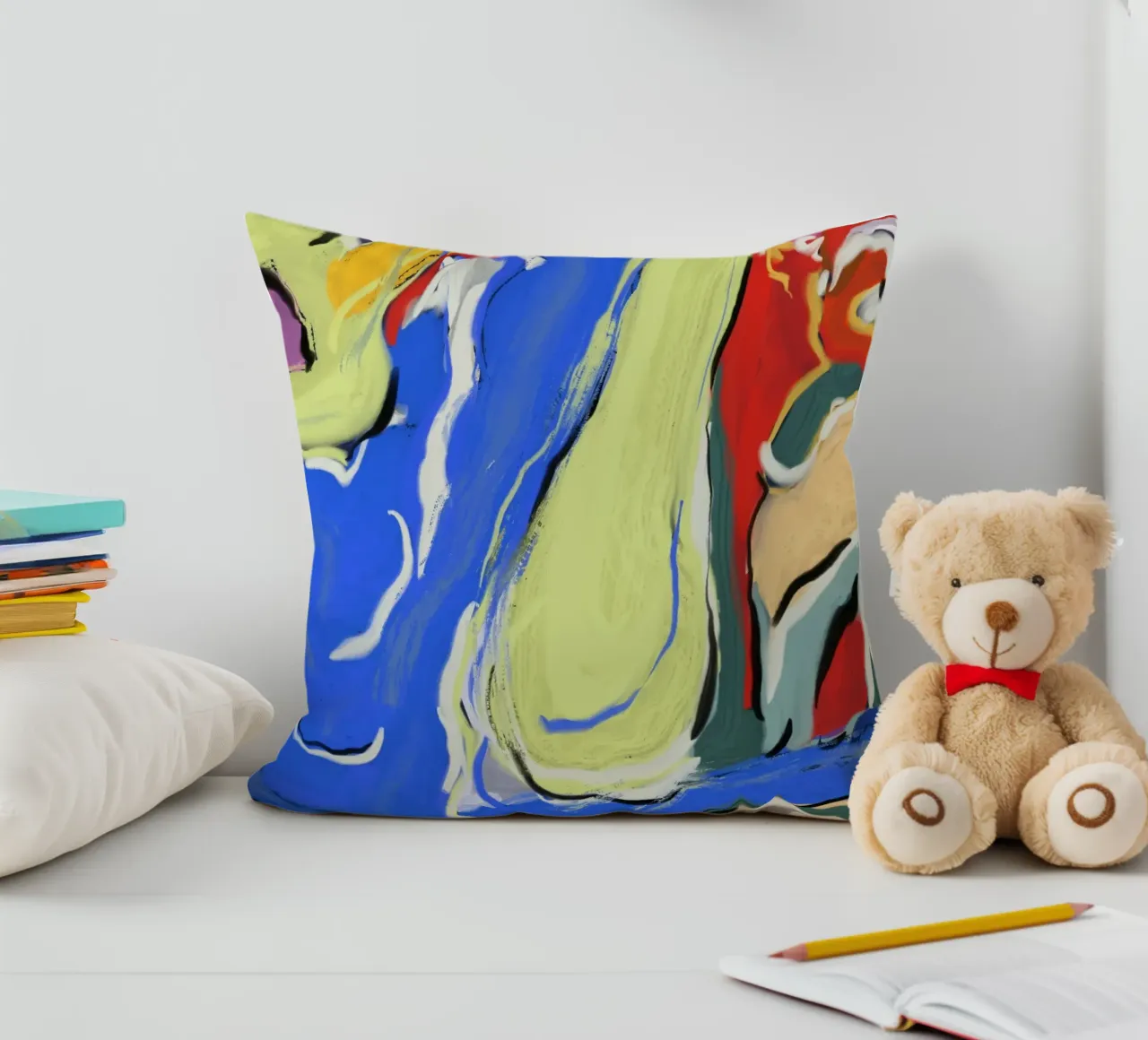 Dynamic fluidity decorative cushion by Little Dean