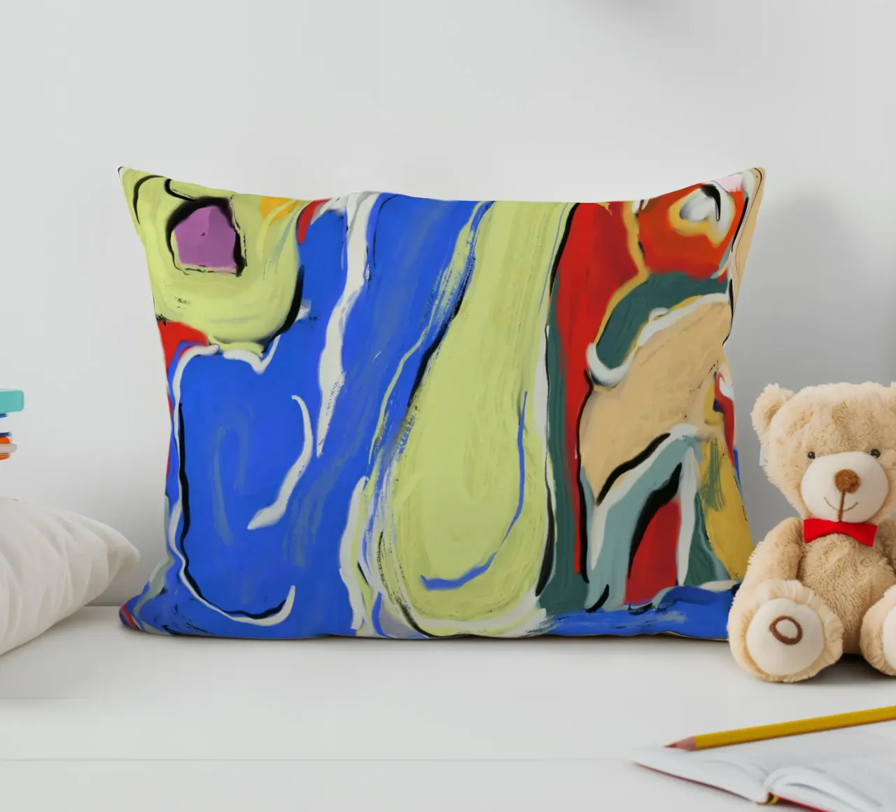 Dynamic fluidity decorative cushion by Little Dean
