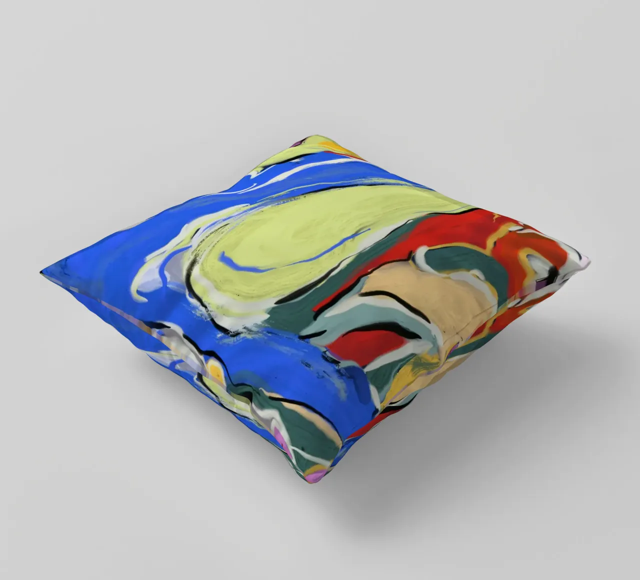 Dynamic fluidity decorative cushion by Little Dean