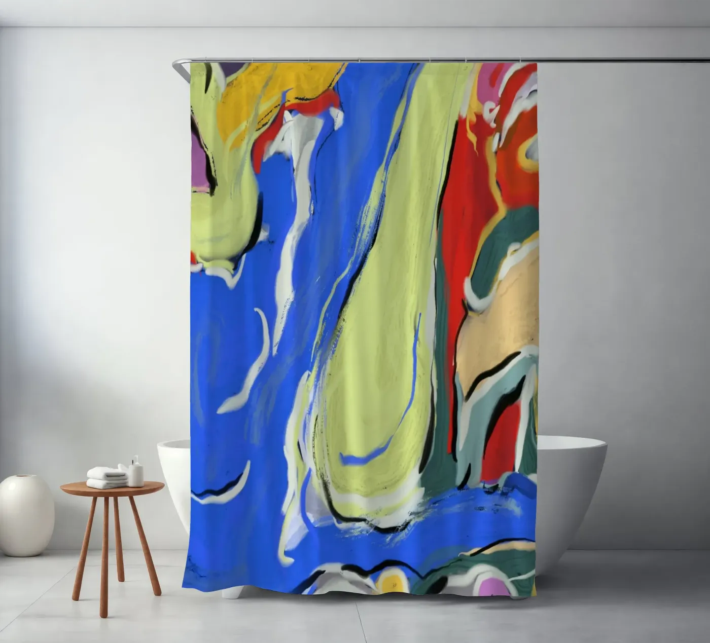 Dynamic fluidity shower curtain by Little Dean