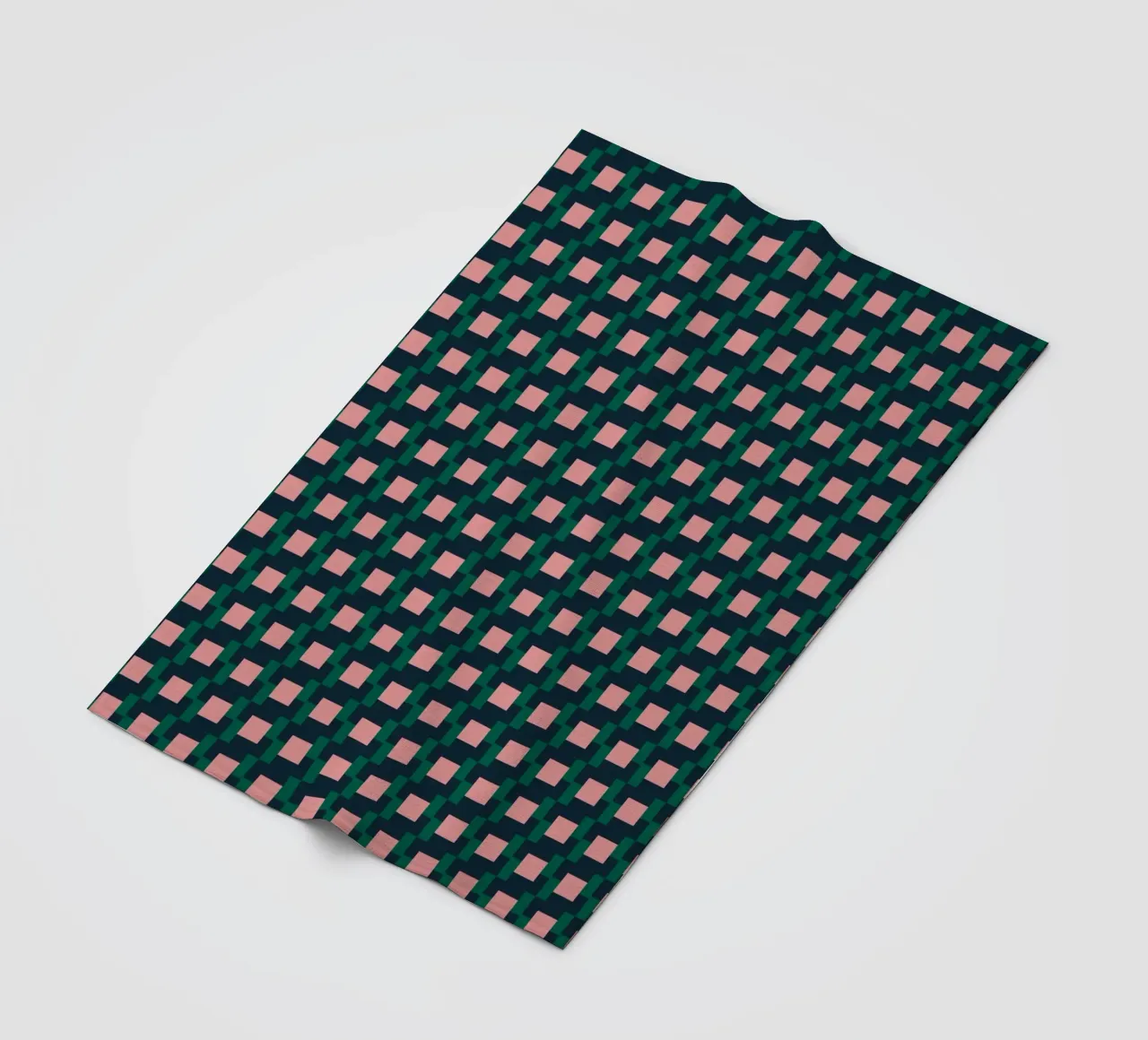 Checkered grid pink and blue fleece blanket by Little Dean