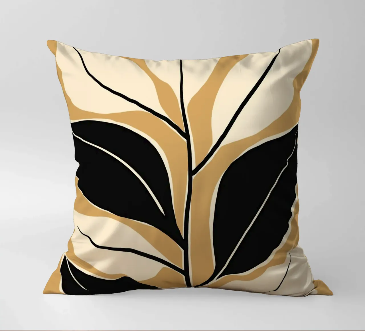 Nero e crema botanico cuscino da Little Dean